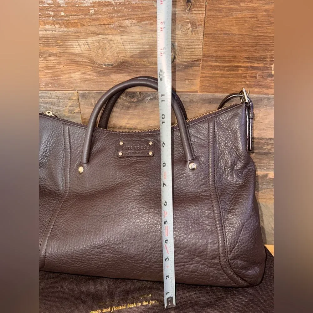 Kate Spade New York Brown Pebbled Leather Berkshire Satchel Bag With Dust Cover